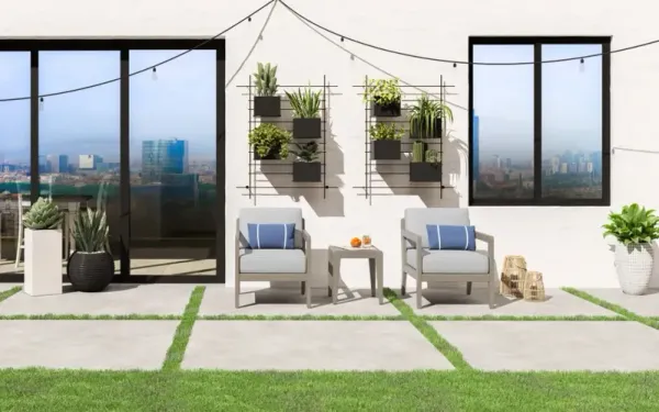 homestyles® Sustain 3-Piece Gray Outdoor Conversation Set