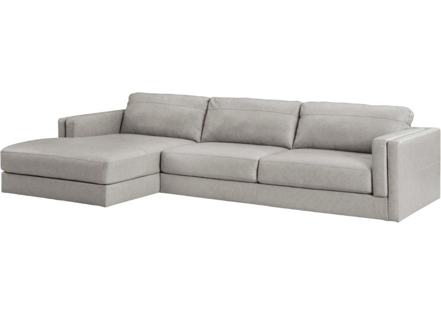 Signature Design by Ashley® Amiata 2-Piece Glacier Left-Arm Facing Sofa Sectional and Chaise
