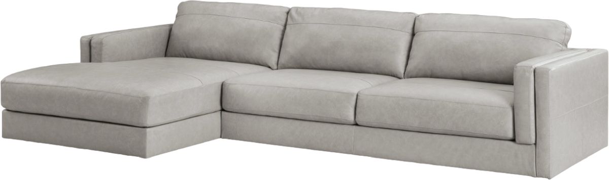 Signature Design by Ashley® Amiata 2-Piece Glacier Left-Arm Facing Sofa Sectional and Chaise