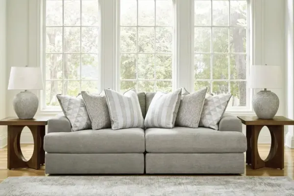 Signature Design by Ashley® Avaliyah 2-Piece Ash Small Spaced Sectional