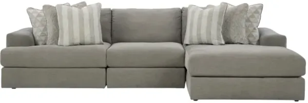 Signature Design by Ashley® Avaliyah 3-Piece Ash Right-Arm Facing Sectional and Chaise