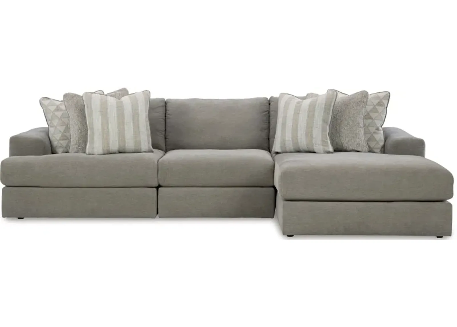 Signature Design by Ashley® Avaliyah 3-Piece Ash Right-Arm Facing Sectional and Chaise