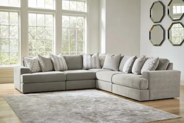 Signature Design by Ashley® Avaliyah 5-Piece Ash Curved Sectional