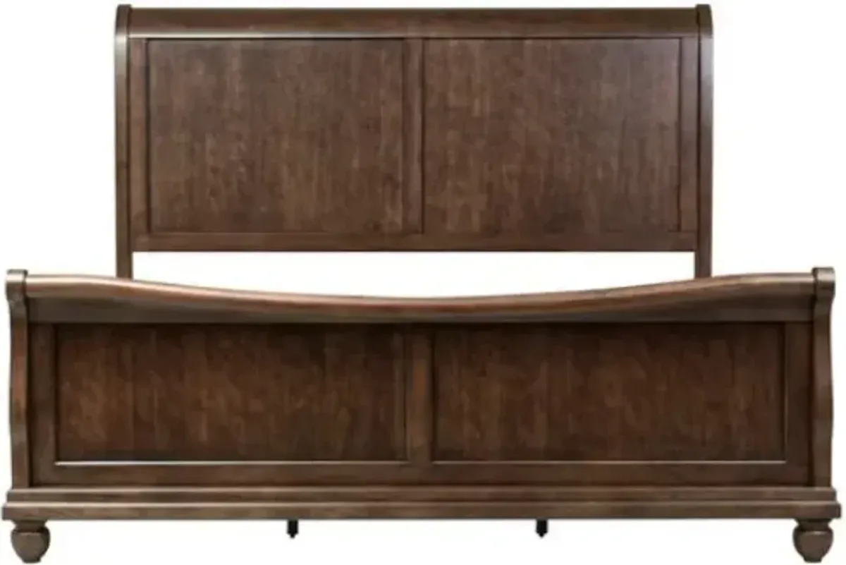Liberty Furniture Rustic Traditions Rustic Cherry King Sleigh Bed