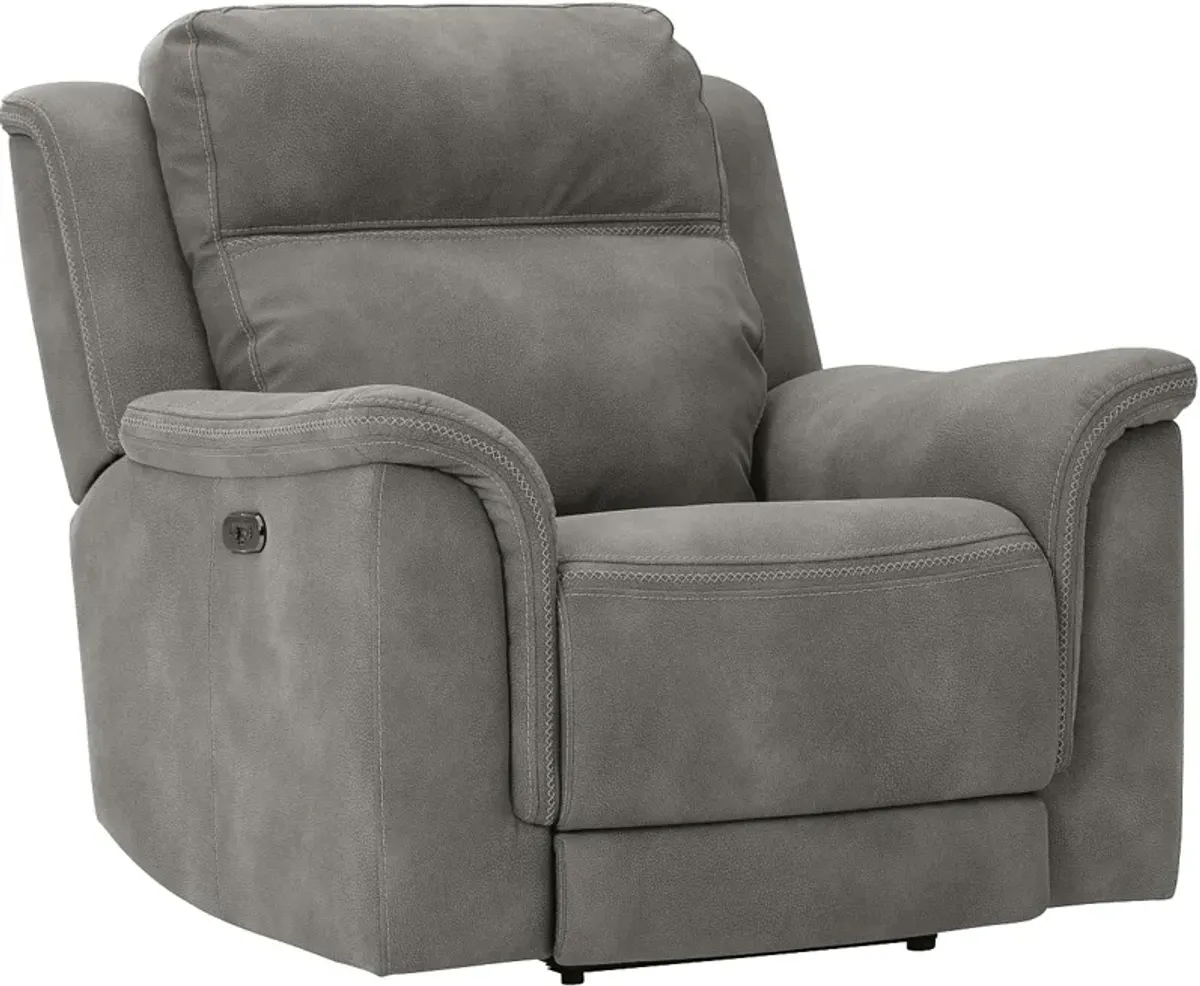 Signature Design by Ashley® Next-Gen DuraPella Slate Power Recliner With Adjustable Headrest