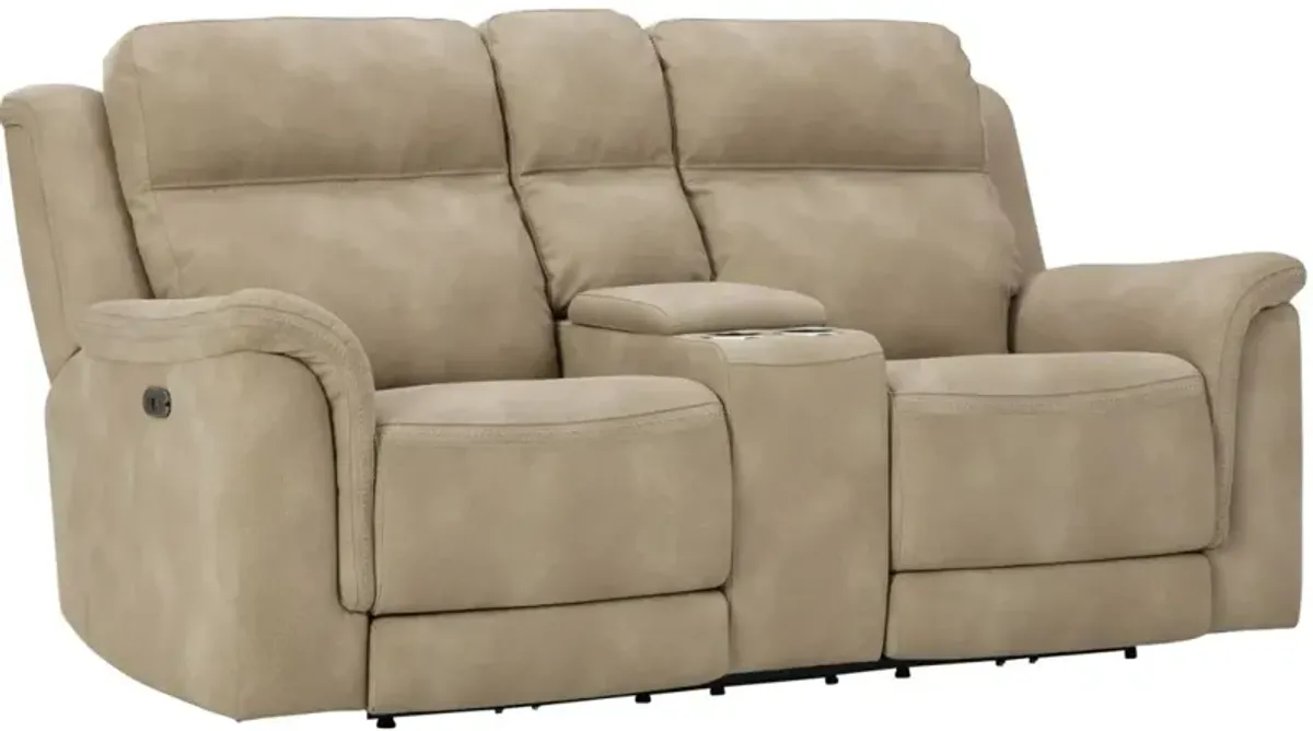 Signature Design by Ashley® Next-Gen DuraPella Sand Power Reclining Loveseat with Console