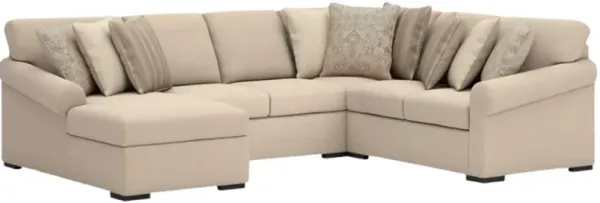 Benchcraft® LadyMae 4-Piece Twill Left-Arm Facing Sectional and Chaise