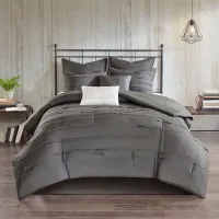 Olliix by 510 Design Grey Jenda 8 Piece King Comforter Set