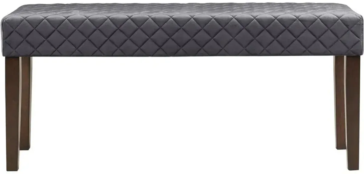 Olliix by 510 Design Cheshire Gray Quilted Upholstered Accent Bench