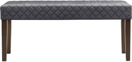 Olliix by 510 Design Cheshire Gray Quilted Upholstered Accent Bench