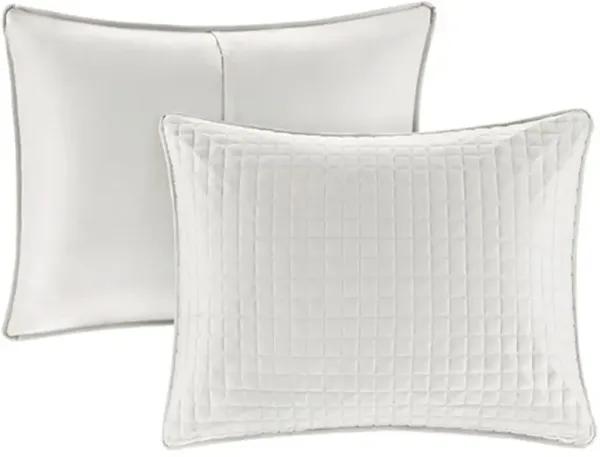 Olliix by 510 Design Otto Grey Full/Queen 3 Piece Reversible Coverlet Set