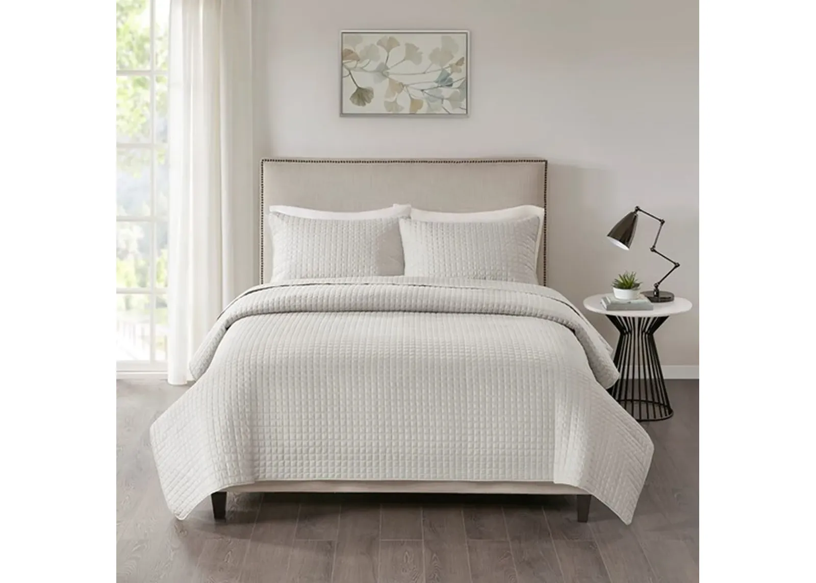 Olliix by 510 Design Otto Grey Full/Queen 3 Piece Reversible Coverlet Set