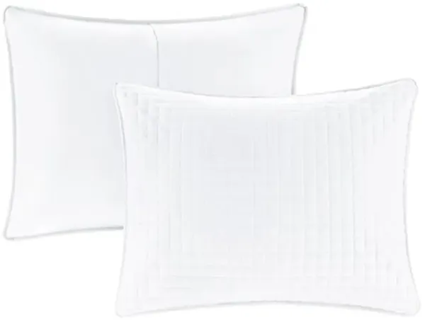 Olliix by 510 Design Otto White King/California King 3 Piece Reversible Coverlet Set