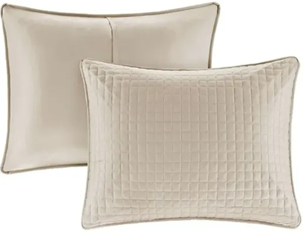 Olliix by 510 Design Otto Khaki Full/Queen 3 Piece Reversible Coverlet Set