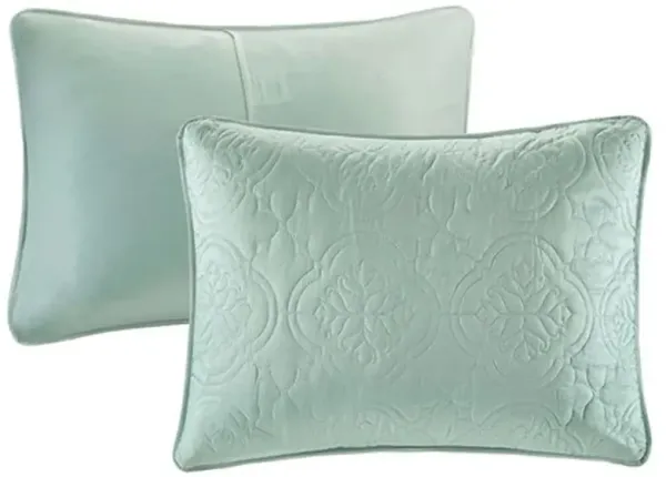 Olliix by 510 Design Oakley Seafoam Full/Queen 3 Piece Reversible Bedspread Set