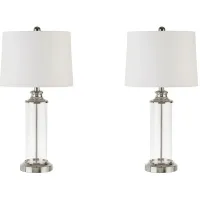 Olliix by 510 Design Silver Set of 2 Clarity Table Lamps