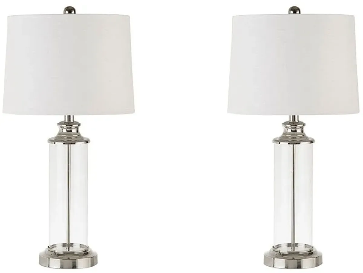 Olliix by 510 Design Silver Set of 2 Clarity Table Lamps