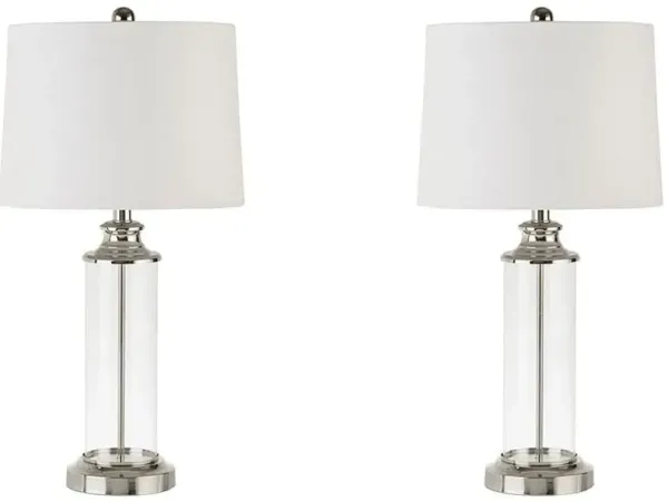 Olliix by 510 Design Silver Set of 2 Clarity Table Lamps