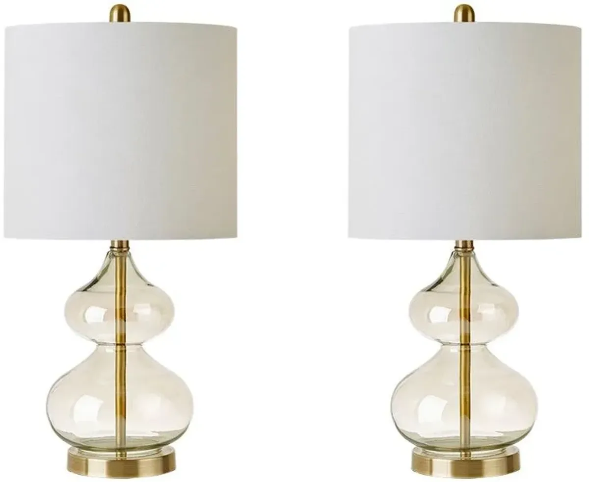 Olliix by 510 Design Gold Set of 2 Ellipse Table Lamps