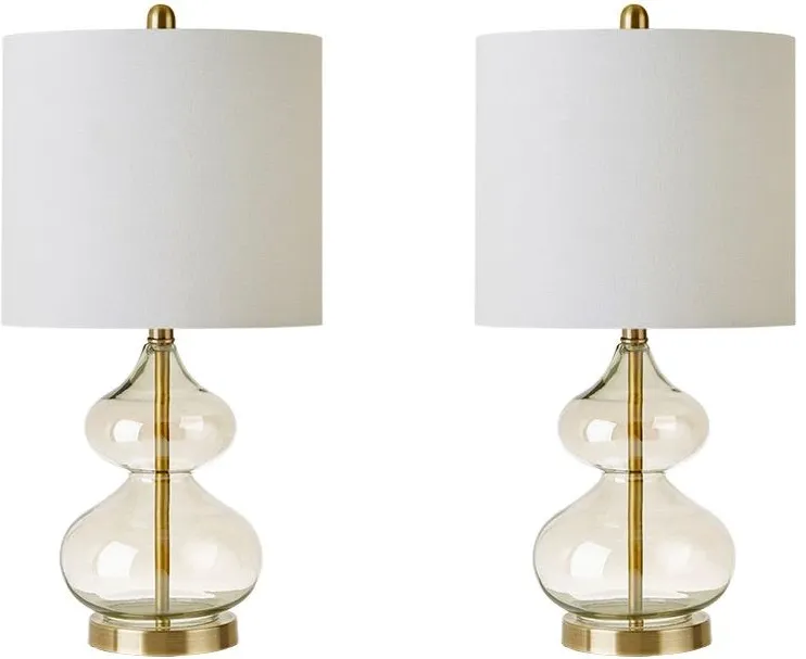 Olliix by 510 Design Gold Set of 2 Ellipse Table Lamps