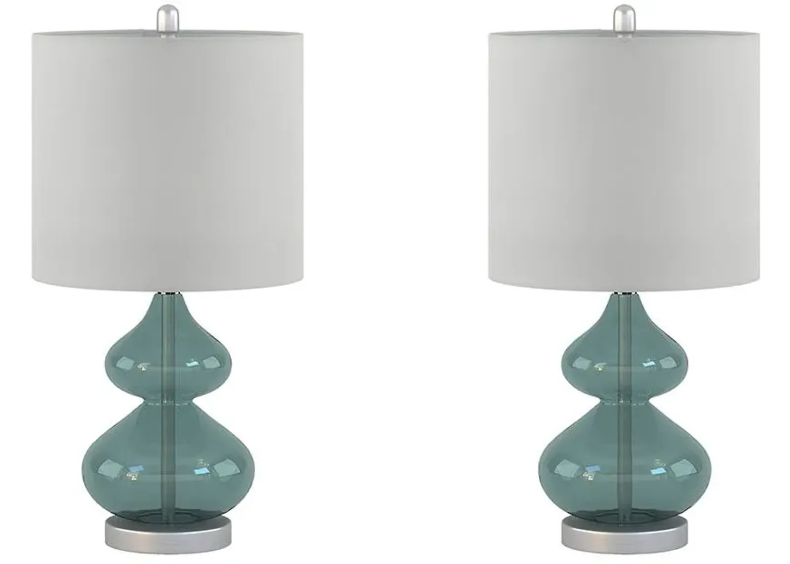 Olliix by 510 Design Blue Set of 2 Ellipse Table Lamps