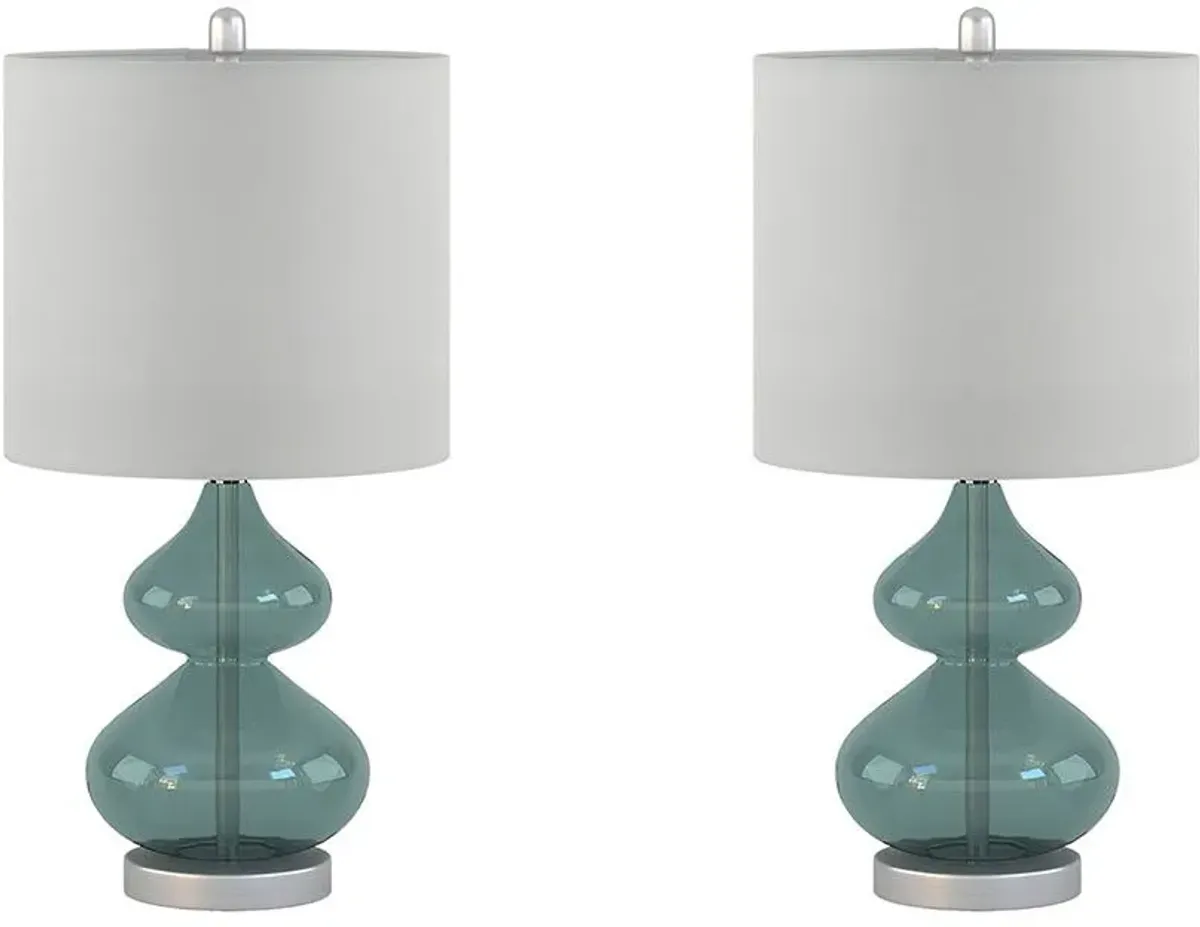 Olliix by 510 Design Blue Set of 2 Ellipse Table Lamps