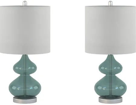 Olliix by 510 Design Blue Set of 2 Ellipse Table Lamps