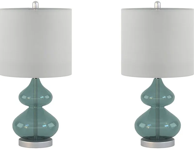 Olliix by 510 Design Blue Set of 2 Ellipse Table Lamps