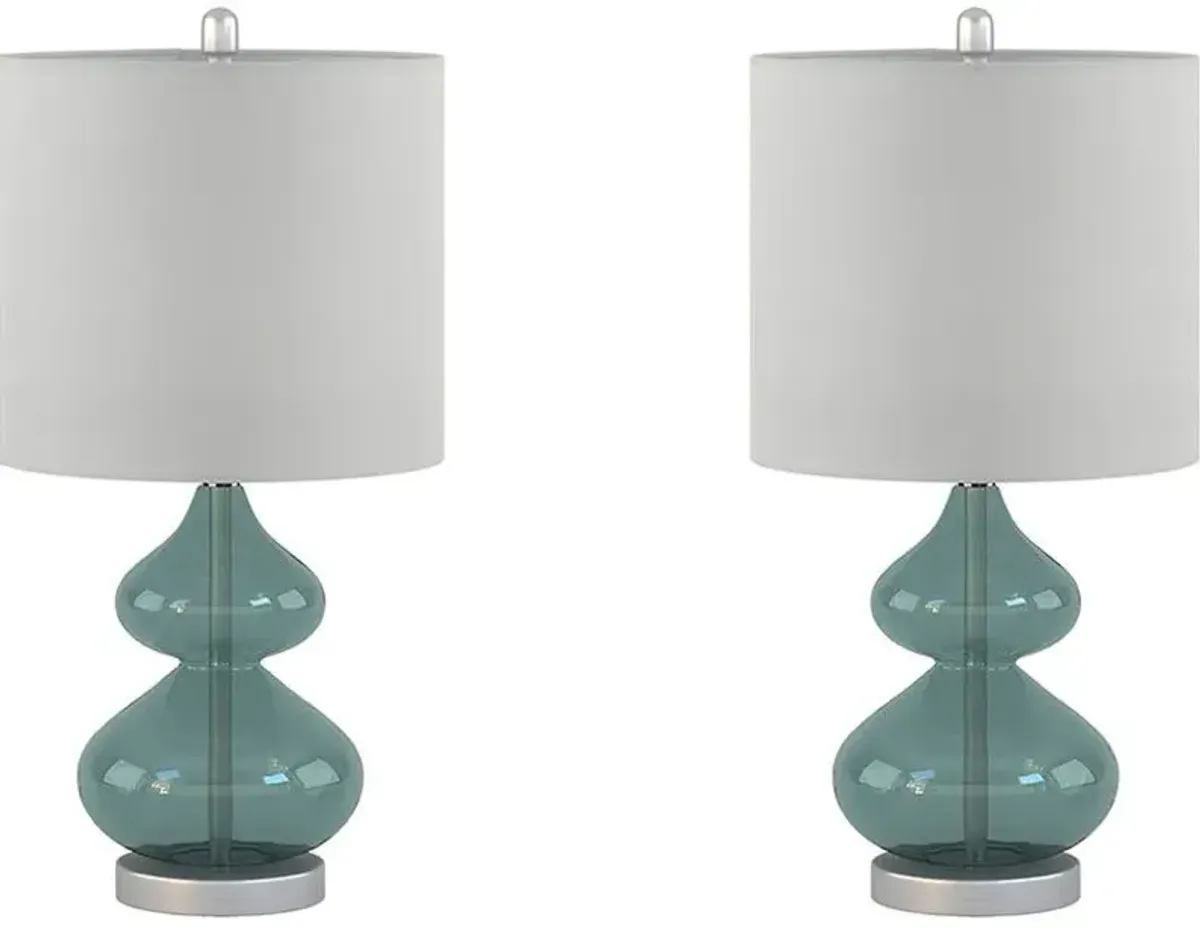 Olliix by 510 Design Blue Set of 2 Ellipse Table Lamps