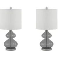 Olliix by 510 Design Gray Set of 2 Ellipse Table Lamps