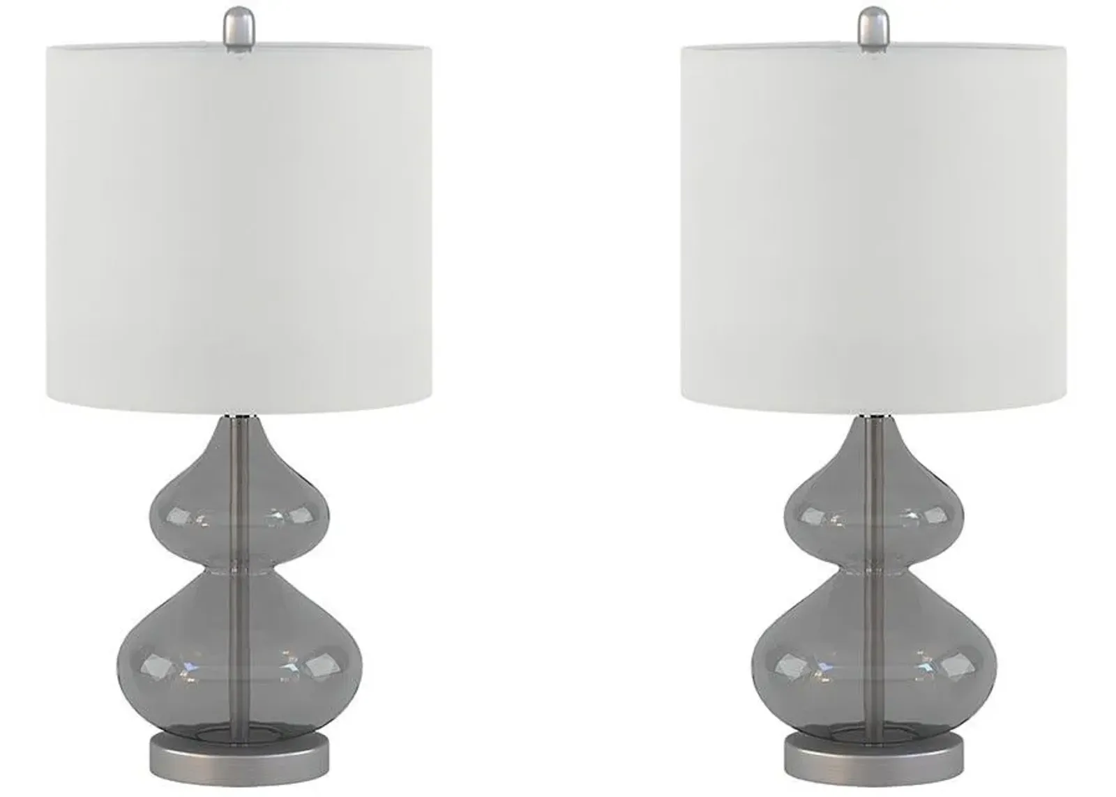 Olliix by 510 Design Gray Set of 2 Ellipse Table Lamps