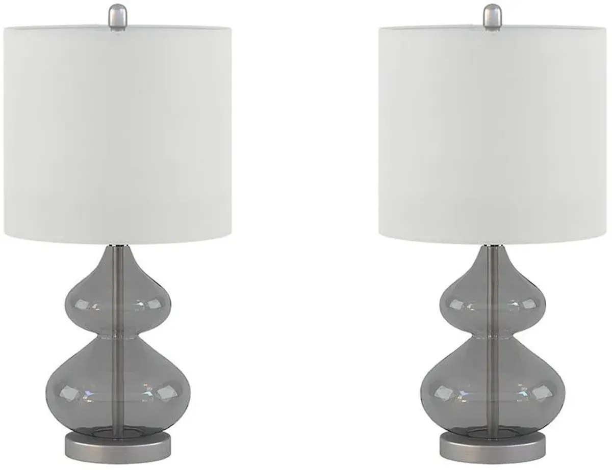 Olliix by 510 Design Gray Set of 2 Ellipse Table Lamps