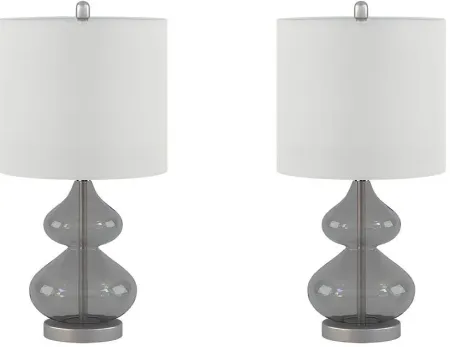 Olliix by 510 Design Gray Set of 2 Ellipse Table Lamps