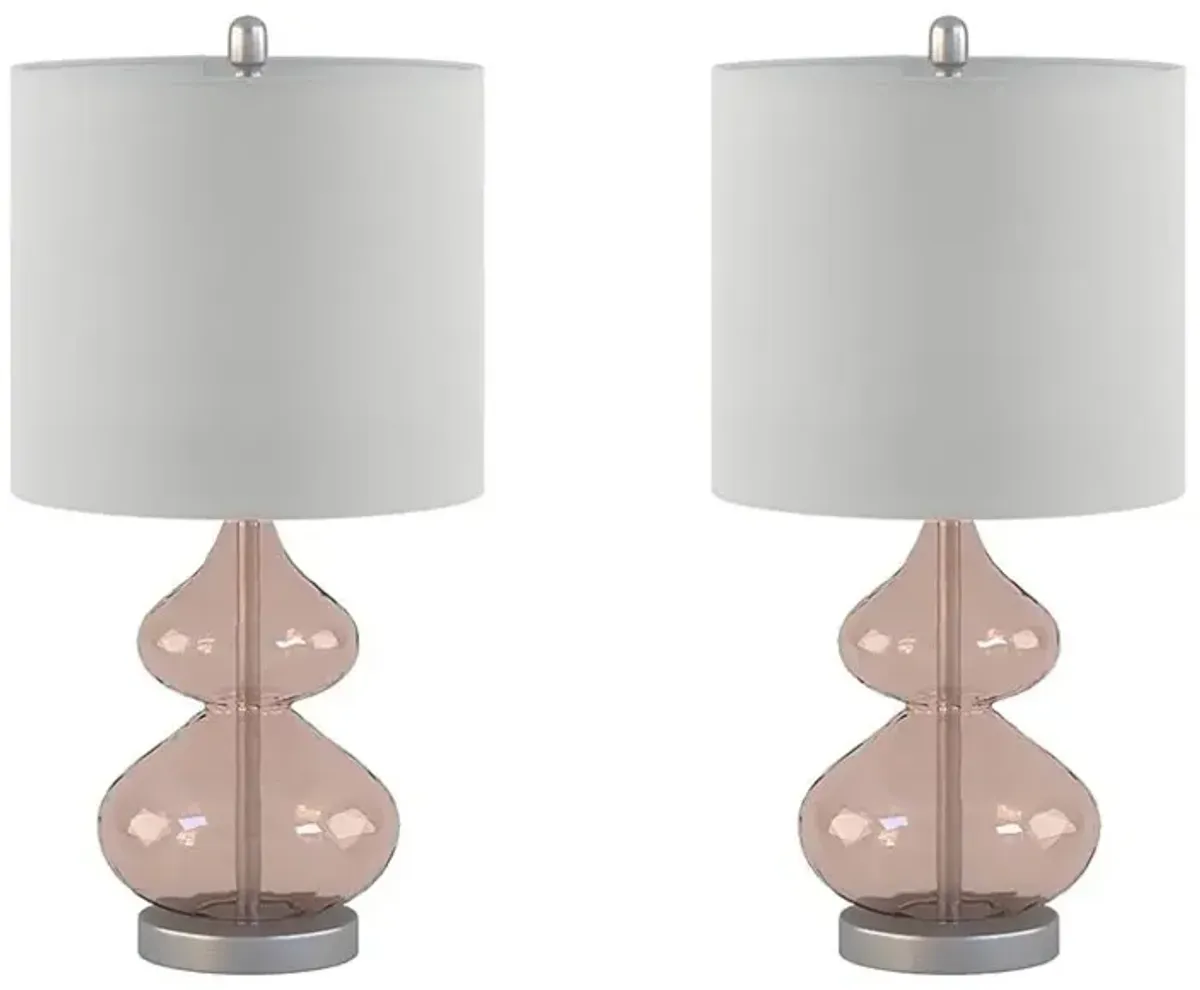 Olliix by 510 Design Ellipse 2 Pink Table Lamp Set