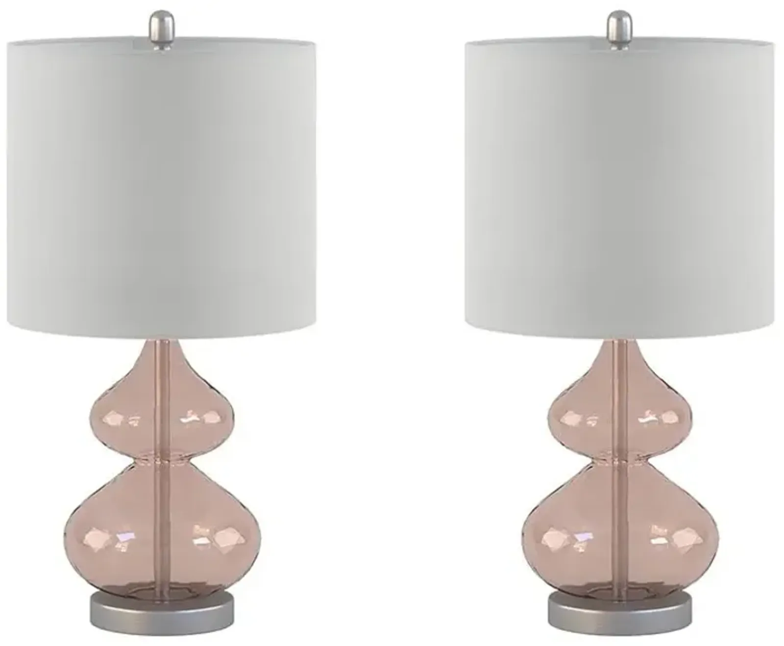 Olliix by 510 Design Ellipse 2 Pink Table Lamp Set