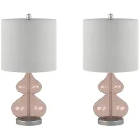 Olliix by 510 Design Ellipse 2 Pink Table Lamp Set