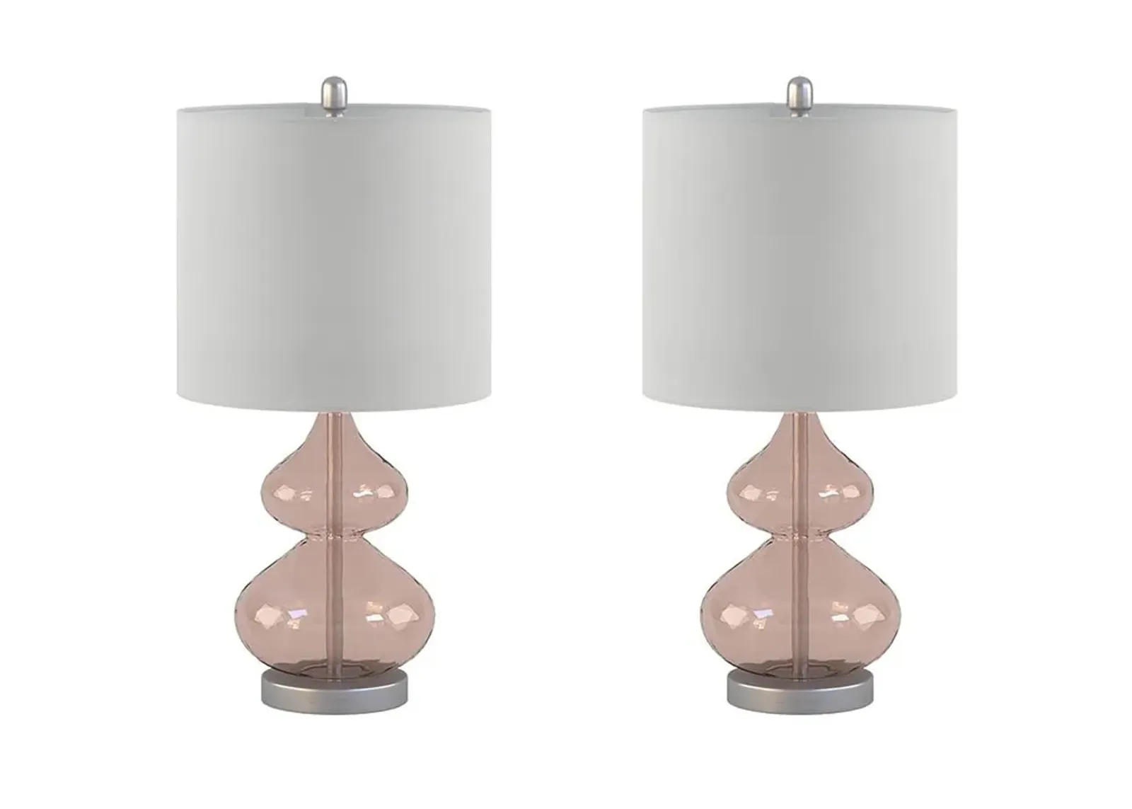 Olliix by 510 Design Ellipse 2 Pink Table Lamp Set