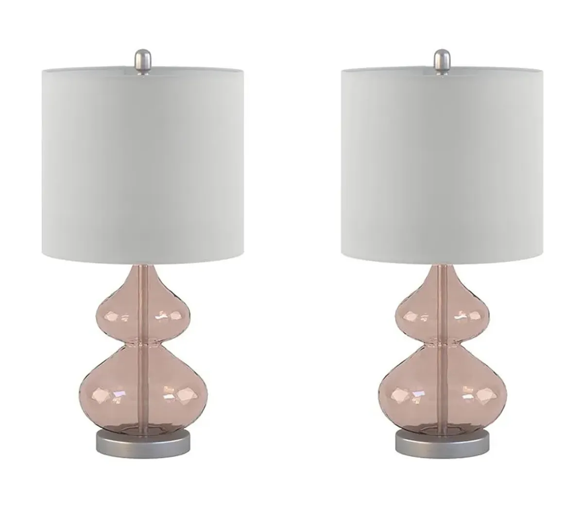 Olliix by 510 Design Ellipse 2 Pink Table Lamp Set