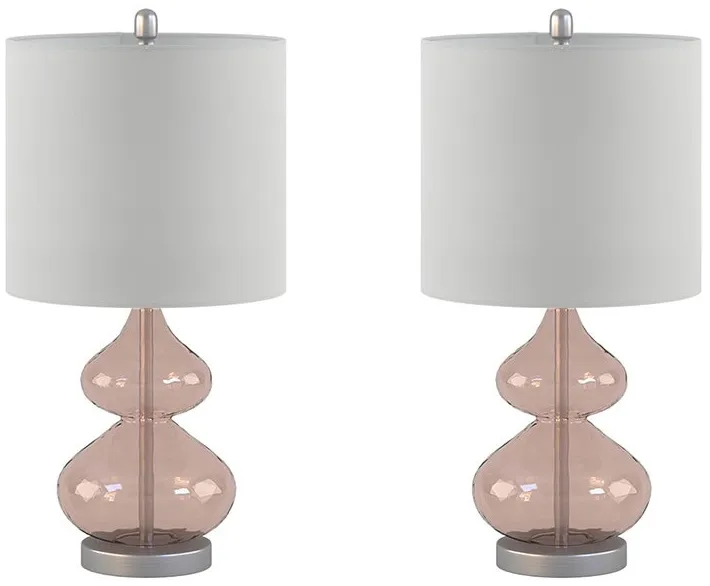 Olliix by 510 Design Ellipse 2 Pink Table Lamp Set