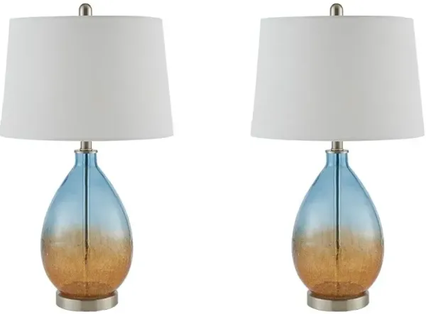 Olliix by 510 Design Blue Set of 2 Cortina Table Lamps