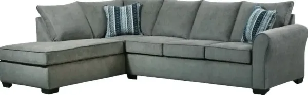 Fusion Furniture Britta Greystone 2-Piece Gray Left Side Facing Chaise Sectional