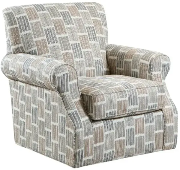Fusion Furniture Bri Bluestone Topper Storm Brown/Gray Swivel Chair