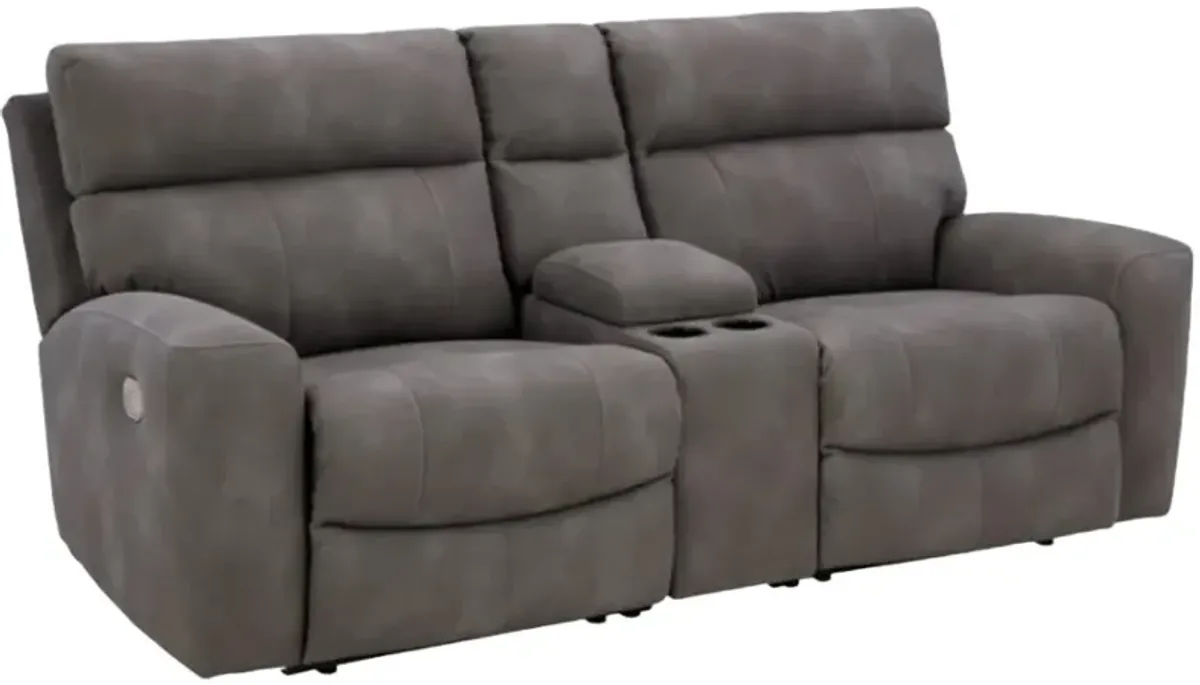 Signature Design by Ashley® Next-Gen DuraPella 3-Piece Slate Power Reclining Sectional Loveseat with Console