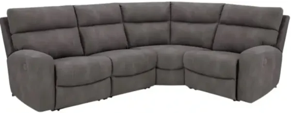Signature Design by Ashley® Next-Gen DuraPella 4-Piece Slate Curved Power Reclining Sectional