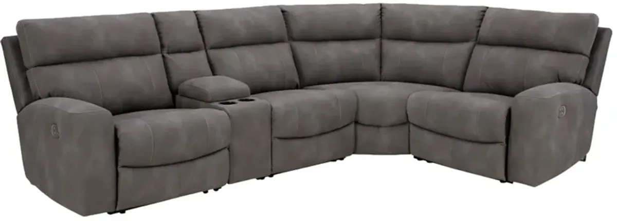 Signature Design by Ashley® Next-Gen DuraPella 5-Piece Slate Power Reclining Sectional