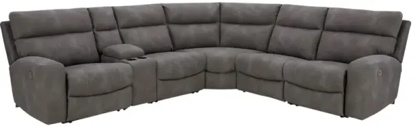 Signature Design by Ashley® Next-Gen DuraPella 6-Piece Slate Curved Power Reclining Sectional