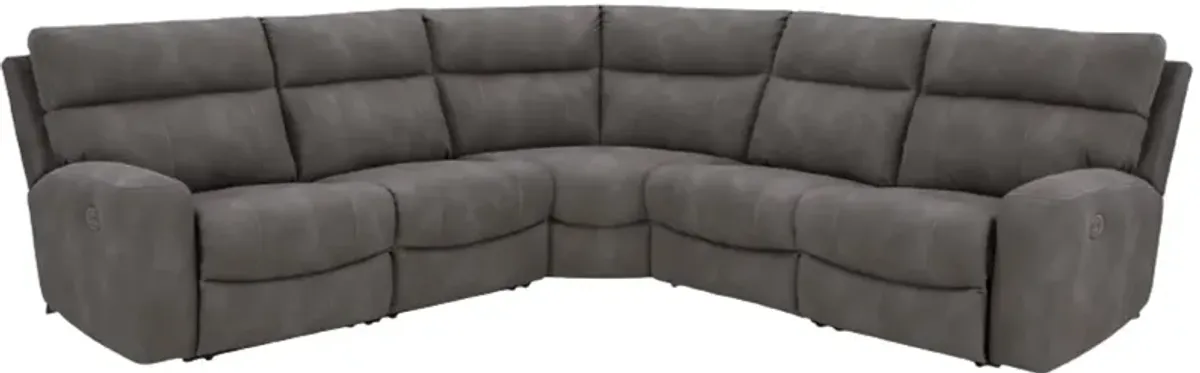 Signature Design by Ashley® Next-Gen DuraPella 5-Piece Gray Power Reclining Sectional