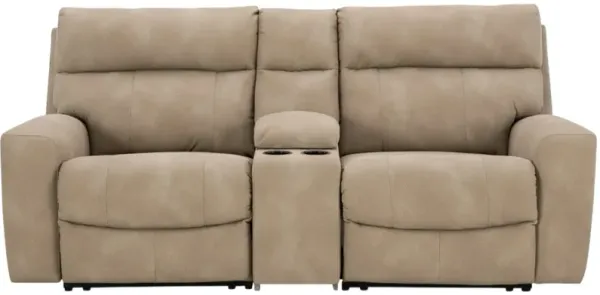 Signature Design by Ashley® Next-Gen DuraPella 3-Piece Sand Small Spaced Power Reclining Sectional with Console