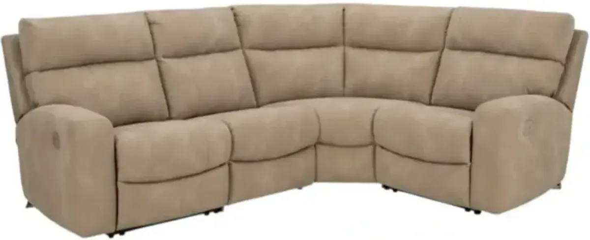 Signature Design by Ashley® Next-Gen DuraPella 4-Piece Sand Curved Power Reclining Sectional