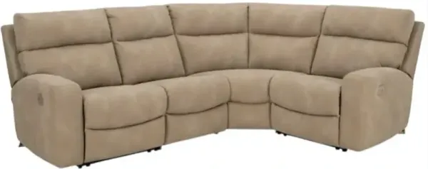 Signature Design by Ashley® Next-Gen DuraPella 4-Piece Sand Curved Power Reclining Sectional
